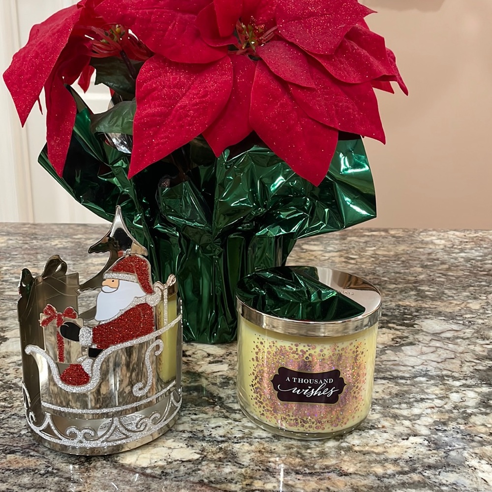 NWT Bath&Body 3 Wick Candle With Holder